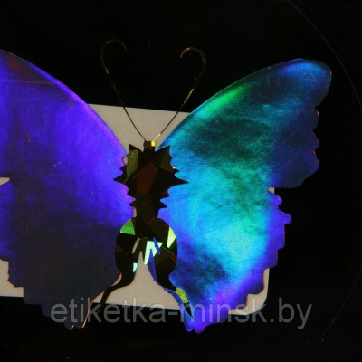Наклейка "Бабочка" 100 мм из дифракционной фольги